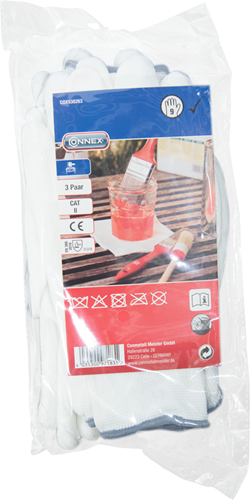 Afbeelding laden in galerijviewer, Connex handschoen schilder wit 3 paar gr09 - cox938263
