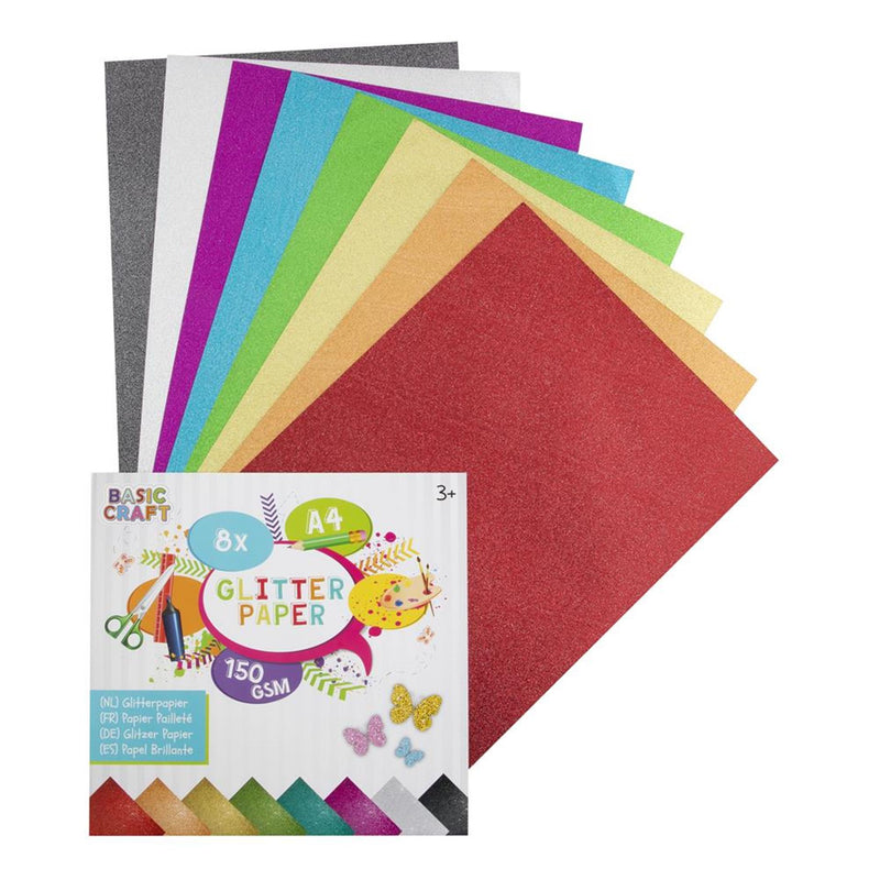 Afbeelding laden in galerijviewer, Grafix glitterpapier a4 8 vel
