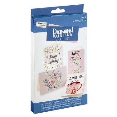 Grafix diamond painting kaarten maken 18,1x13cm 4 stuks + envelop