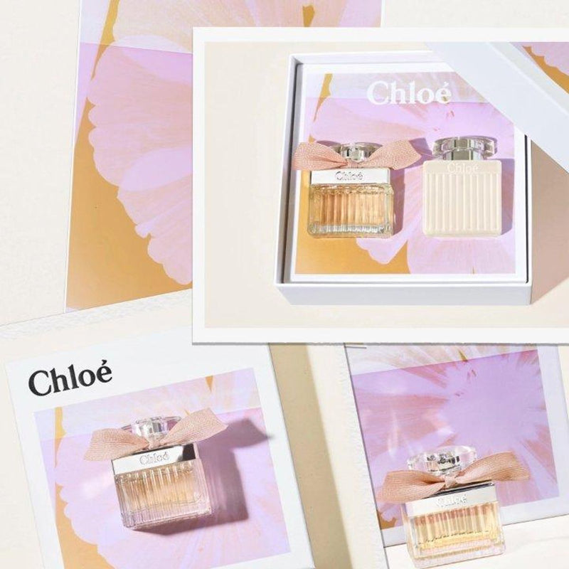 Afbeelding laden in galerijviewer, Chloe chloé signature geschenkset eau de parfum spray 50ml + bodylotion 100ml dames
