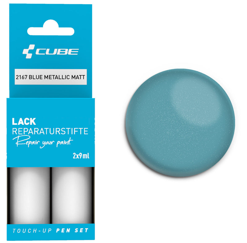 Afbeelding laden in galerijviewer, Cube touch-up pen set blue metallic matt
