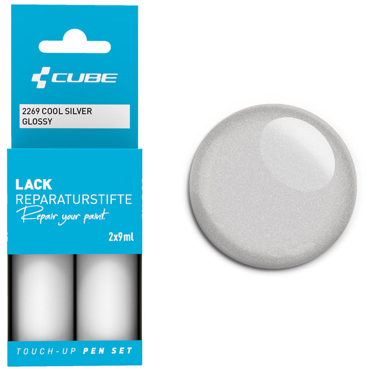 Afbeelding laden in galerijviewer, Cube touch-up pen set cool silver glossy
