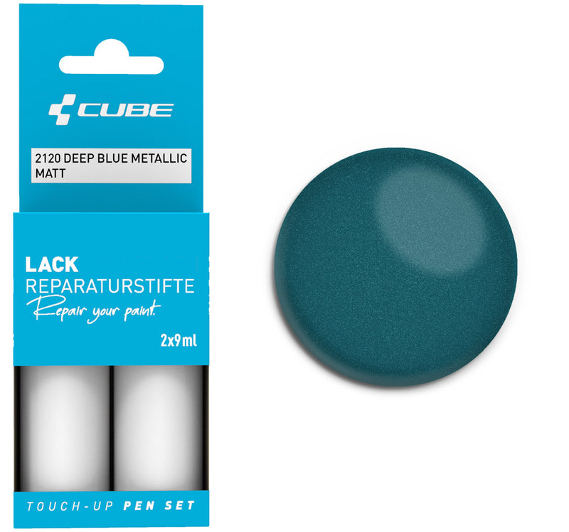 Afbeelding laden in galerijviewer, Cube touch-up pen set deep blue metallic matt
