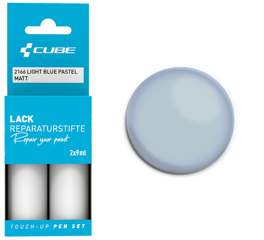 Cube touch-up pen set light blue pastel matt