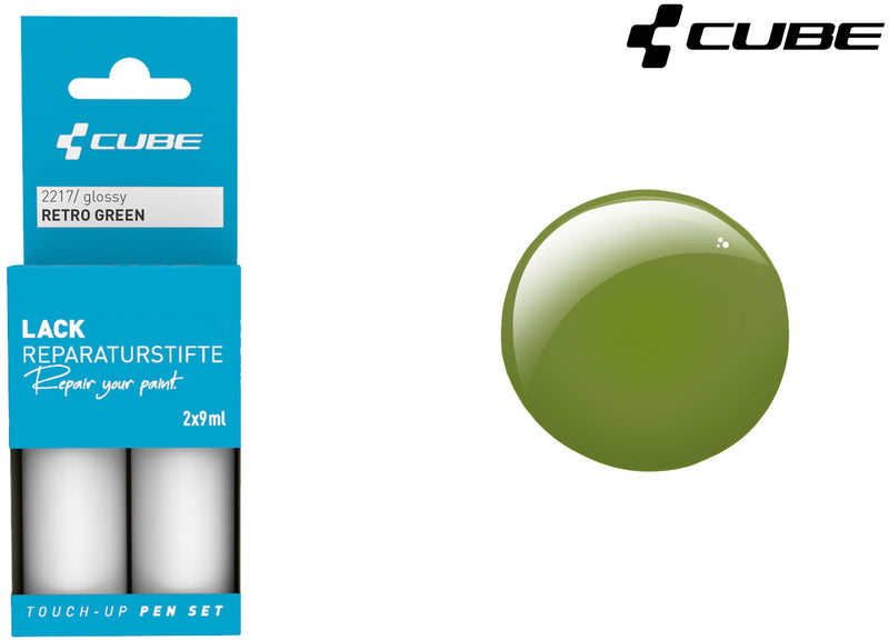 Afbeelding laden in galerijviewer, Cube touch-up pen set retro green
