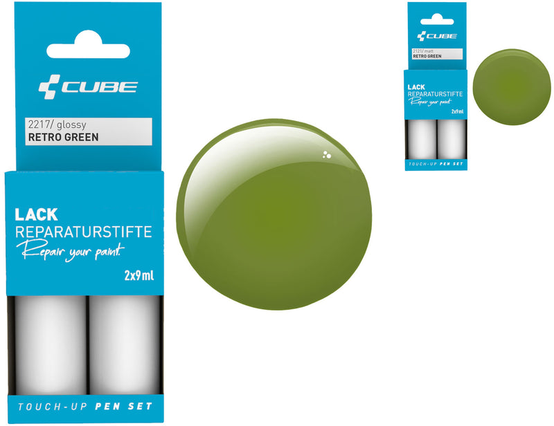 Afbeelding laden in galerijviewer, Cube touch-up pen set retro green
