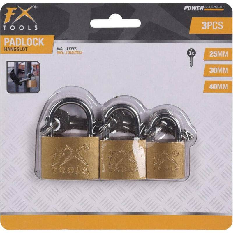 Afbeelding laden in galerijviewer, Fx tools hangslotset metaal 2,5 3 4cm
