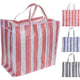 Storage solutions boodschappentas shopper streep 55x50x30cm assorti kleuren