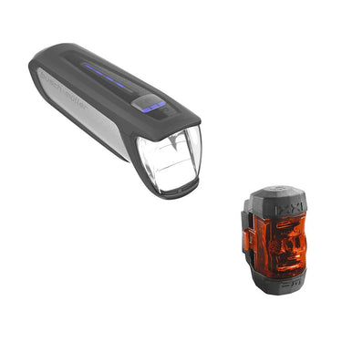 Busch + müller akku-led-leuchten-set ixon core 2 led light set b m ixon core 2 + ixxi black