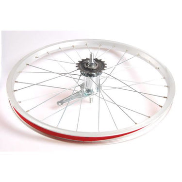 Achterwiel 20 x 1.75 aluminium met favorit remnaaf - zilver