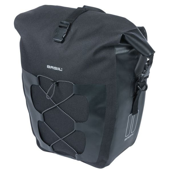 Afbeelding laden in galerijviewer, Basil enkele tas navigator waterproof l mik 25-31l 14 x 26 x 42 cm - zwart
