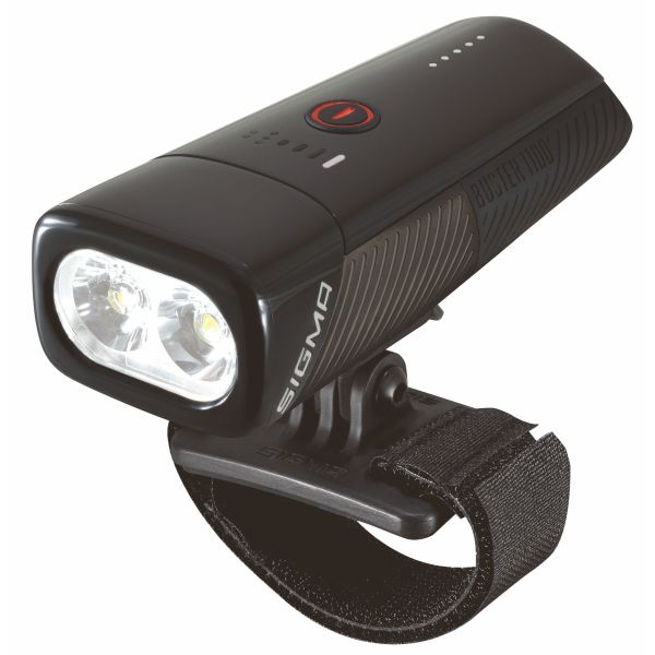 Afbeelding laden in galerijviewer, Sigma koplamp Buster 1100 LED helmhouder -Li-ion accu USB
