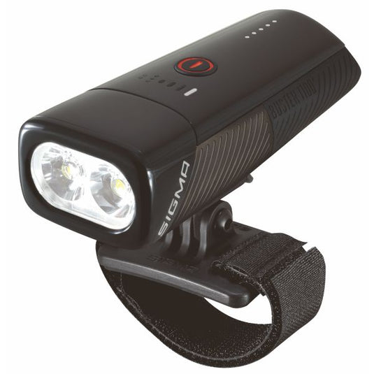 Sigma koplamp Buster 1100 LED helmhouder -Li-ion accu USB