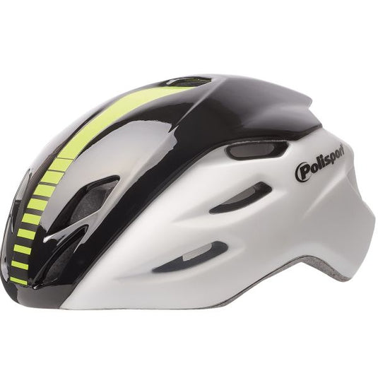 Polisport helm Aero Road mat wit glans zwart geel L 58-61cm