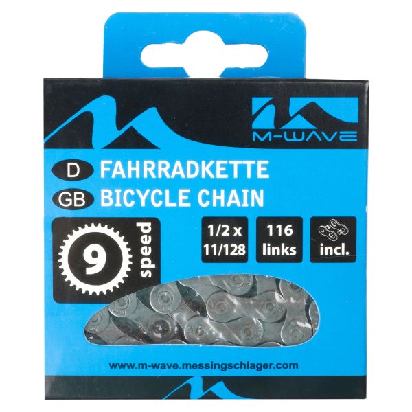 Afbeelding laden in galerijviewer, M-Wave M-wave kmc ketting 9 speed 1 2x11 128 116 schakels blister
