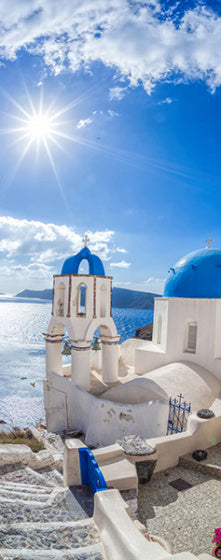Afbeelding laden in galerijviewer, Dekoidea Deursticker Aegean Sea 83 x 210 cm vinyl wit blauw
