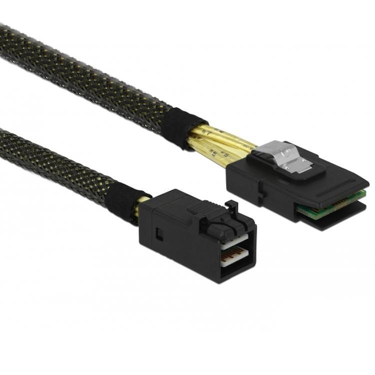 Afbeelding laden in galerijviewer, Delock mini sas hd sff-8643 > mini sas sff-8087, 0,5m kabel (zwart, 83388)
