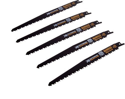 Dewalt accessoires dt99555-qz xr 203mm 6tpi reciprozaagbladen (5 stuks) - dt99555-qz