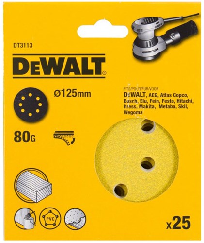 Afbeelding laden in galerijviewer, Dewalt accessoires dewalt schuurschijf, ø125mm (d26453), k80 - dt3113-qz - dt3113-qz
