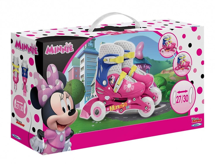 Afbeelding laden in galerijviewer, Minnie Mouse inlineskates hardboot wit blauw maat 27 30
