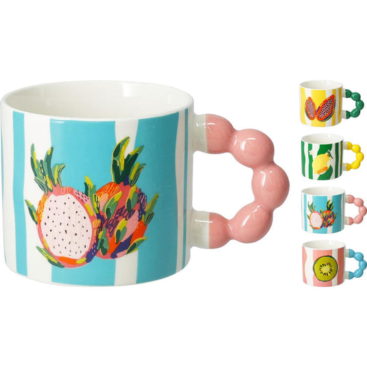 Excellent houseware beker porselein 340ml doos van 8 stuks 4 assorti