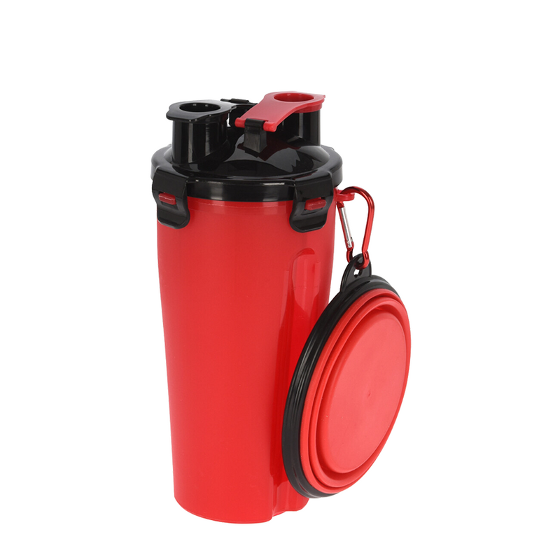 Afbeelding laden in galerijviewer, Abi dogs collection hondenvoer beker met schaaltje rood 880ml
