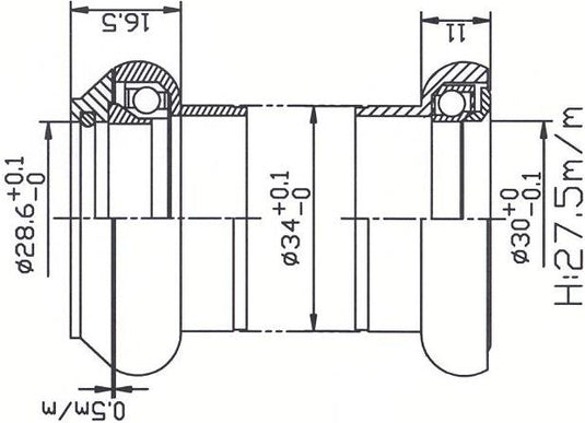 Tecora e balhoofdstel1 1 8 inch ahead cartr alu 30.0 conus zwart