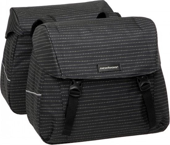 Afbeelding laden in galerijviewer, Joli dubbele fietstas MIK adapter - waterafstotend polyester - 37L - 1.7kg - Nomi Black - sportieve fietstas
