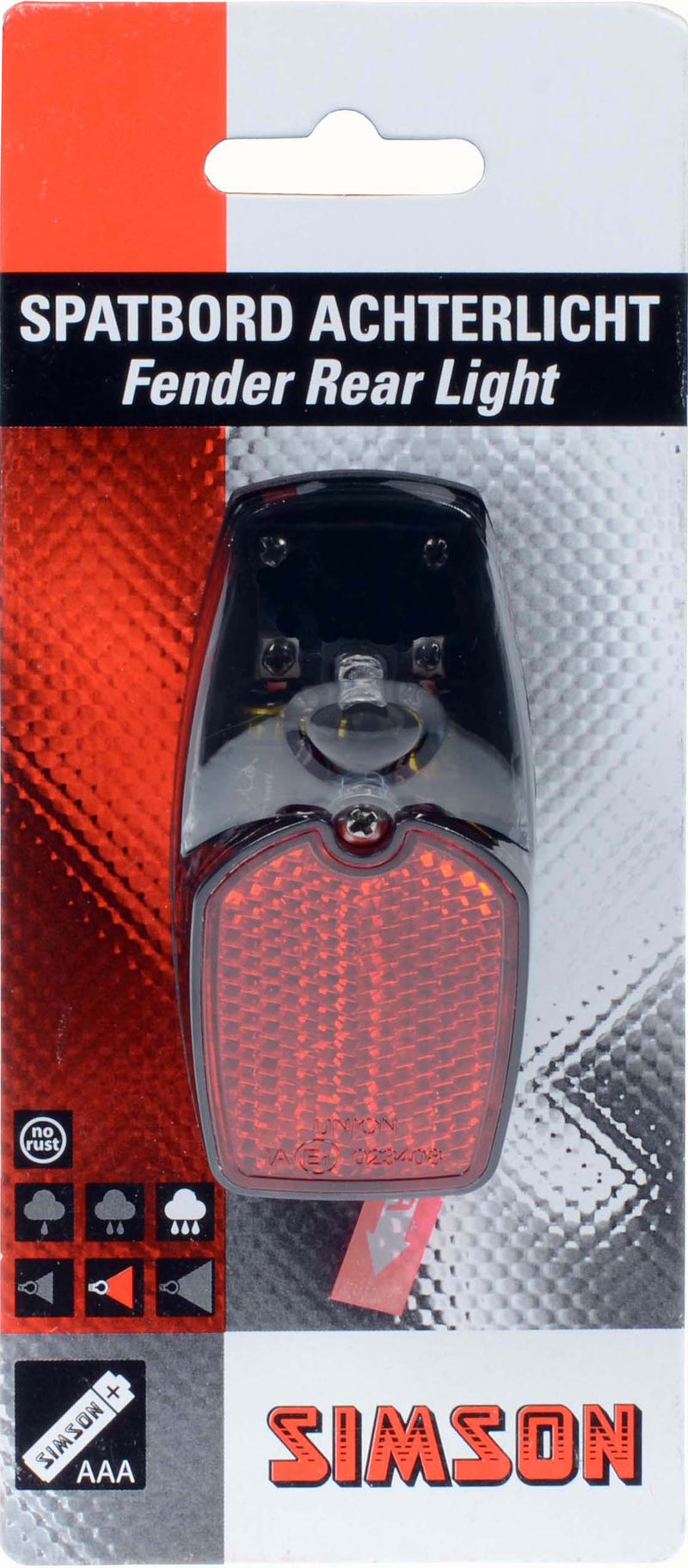 Afbeelding laden in galerijviewer, Simson spatbordachterlicht LED incl. batterijen op kaart
