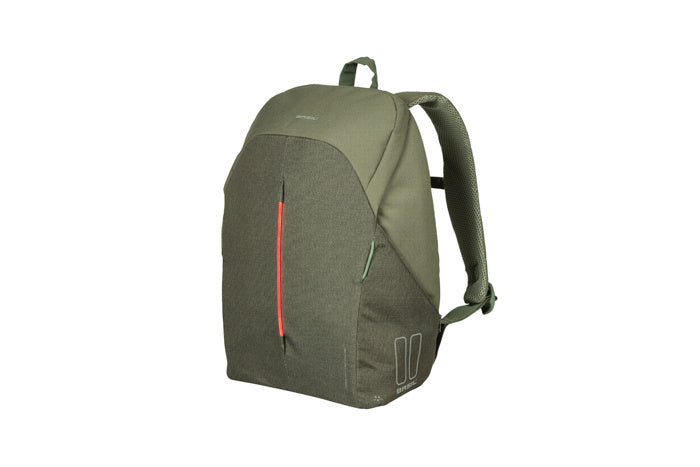 Afbeelding laden in galerijviewer, Basil B-Safe Commuter Nordlicht - Moderne fietsrugzak voor elektrische fietsen - 18L - Groen - Unisex - Met LED-verlichting
