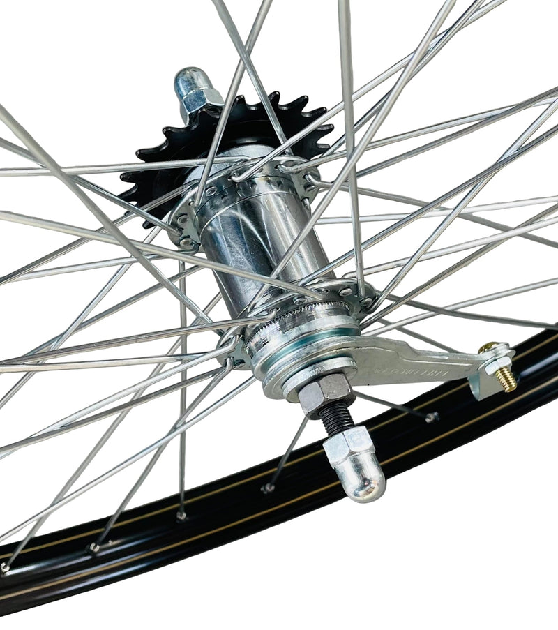 Afbeelding laden in galerijviewer, Roland achterwiel 28 24-635 aluminium zwart ryde v38 falcon remnaaf
