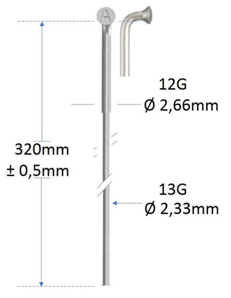 Afbeelding laden in galerijviewer, Buzaglo roveba 'spaak-op-maat' alpina spaak 13 rvs e-bike kop-12 extra strong - per stuk
