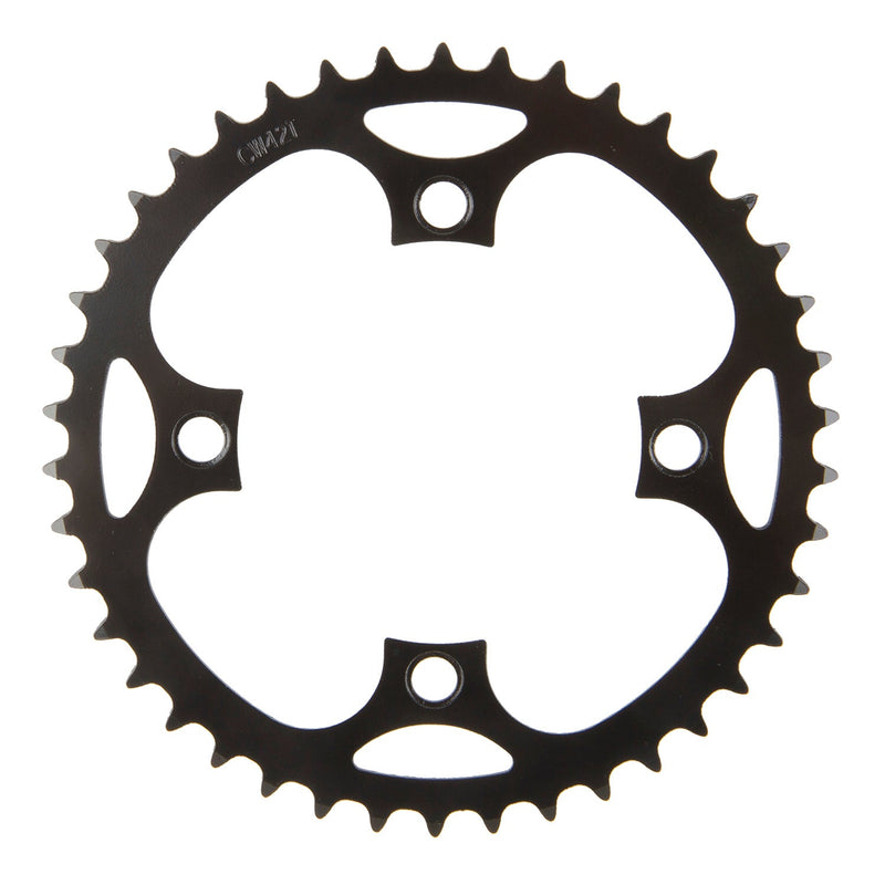 Afbeelding laden in galerijviewer, Messingschlager samox e-bike kettingblad 46t bcd 104 mm. 1 2x3 32 en 11 128 staal zwart
