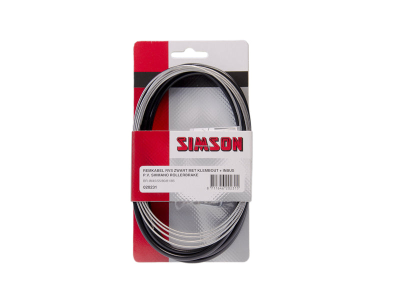 Afbeelding laden in galerijviewer, Simson rollerbrake remkabelset compleet RVS zwart op kaart
