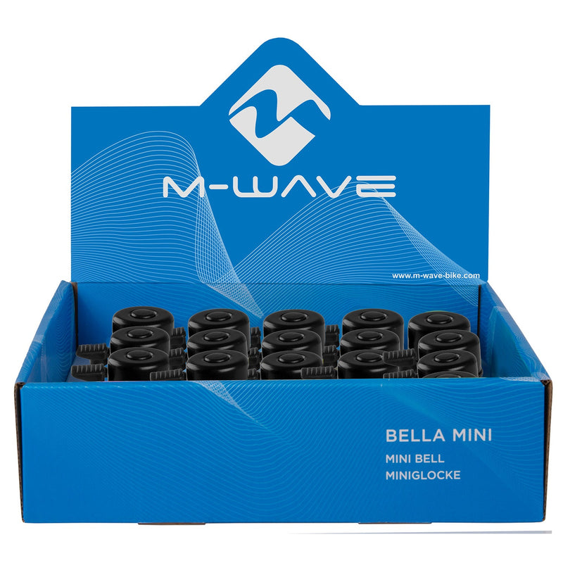 Afbeelding laden in galerijviewer, Messingschlager m-wave fietsbel bella design mini zwart display (20)
