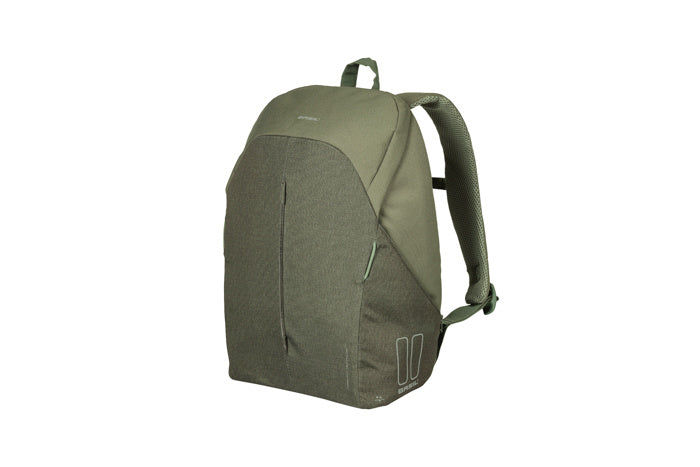 Afbeelding laden in galerijviewer, Basil B-Safe Commuter Nordlicht - Moderne fietsrugzak voor elektrische fietsen - 18L - Groen - Unisex - Met LED-verlichting
