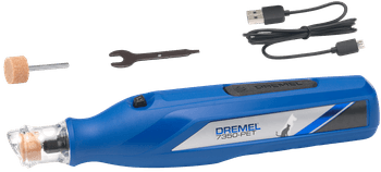 Dremel multigereedschap-systeem 7350ja (model 7350 pet nagelverzorgingskit, hulpstuk incl. beschermkap, 2 x slijpsteen, usb kabel, sleutel, handleiding handige quick start gids) - f0137350pa