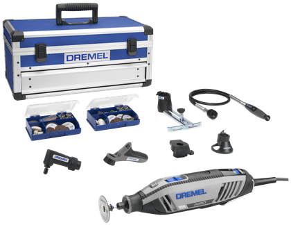 Afbeelding laden in galerijviewer, Dremel multitool 4250js | model 4250-6 128 platinum editie | incl. 128 accessoires + ez speedclic + detailhandgreep + lijn-en cirkelfrees - f0134250js
