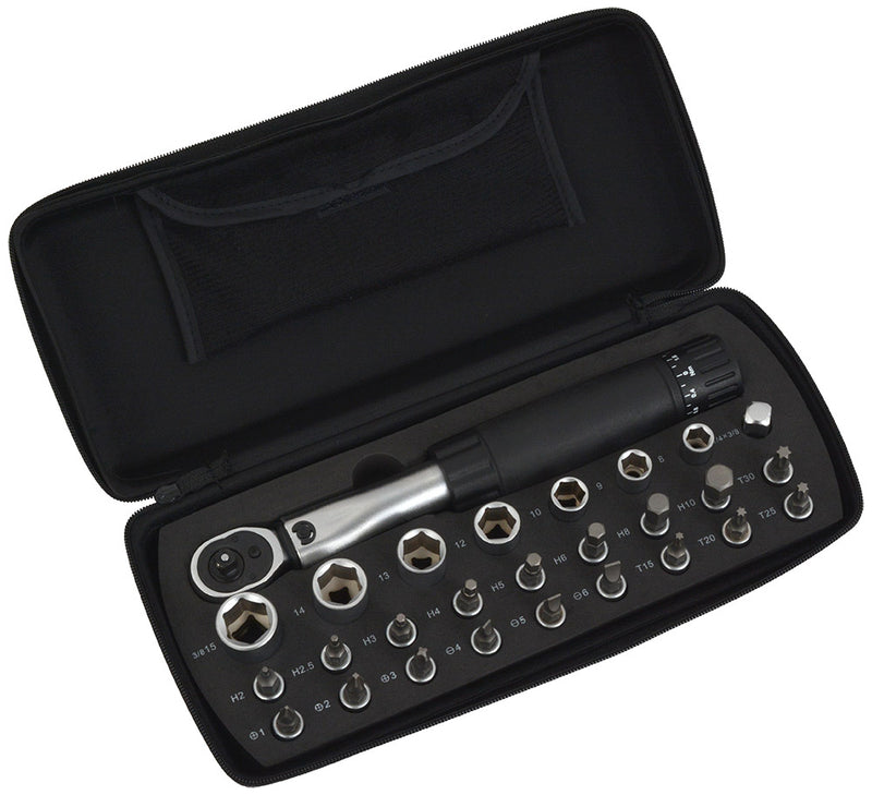 Afbeelding laden in galerijviewer, Radon comp torque wrench 1 4 2-24 nm + 25-piece bit selection
