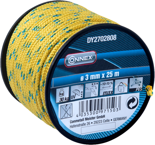 Afbeelding laden in galerijviewer, Connex pes touw geel 3mmx25m - dy2702808
