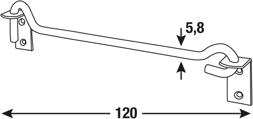 Afbeelding laden in galerijviewer, Connex windhaak 5.8x120 + plaat bvz - dyb2000443
