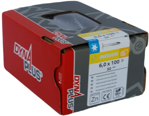 Afbeelding laden in galerijviewer, Dynaplus houtbouwschroef verzinkt tellerkop deeldraad +snijpunt torx tx30 6.0x100 55 | 50 stuks - 0286.01.50601
