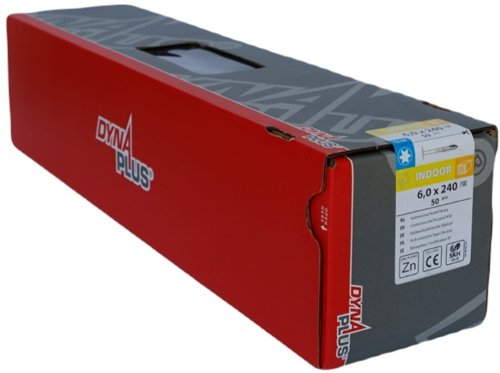 Afbeelding laden in galerijviewer, Dynaplus houtbouwschroef verzinkt tellerkop deeldraad +snijpunt torx tx30 6.0x260 100 | 50 stuks - 0286.01.54001
