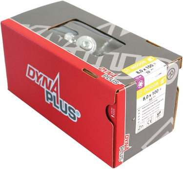 Dynaplus houtbouwschroef verzinkt tellerkop deeldraad +snijpunt torx tx40 8.0x240 100 | 50 stuks - 0286.01.63601