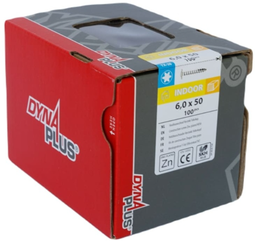 Afbeelding laden in galerijviewer, Dynaplus houtbouwschroef verzinkt tellerkop voldraad +snijpunt torx tx30 6.0x50 | 100 stuks - 0286.01.49901
