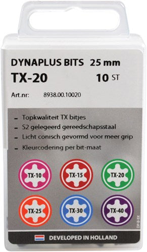 Afbeelding laden in galerijviewer, Dynaplus schroefbit 25 mm tx-15 rood 10x
