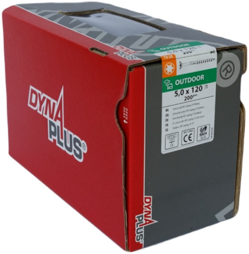 Afbeelding laden in galerijviewer, Dynaplus unischroef spaanplaatschroef ar-coating platkop deeldraad torx tx25 5.0x120 70 | 200 stuks - 0281.08.42801
