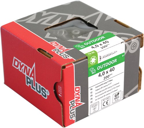 Dynaplus unischroef spaanplaatschroef ar-coating platkop voldraad torx tx25 4.5x20 | 200 stuks - 0281.08.33001