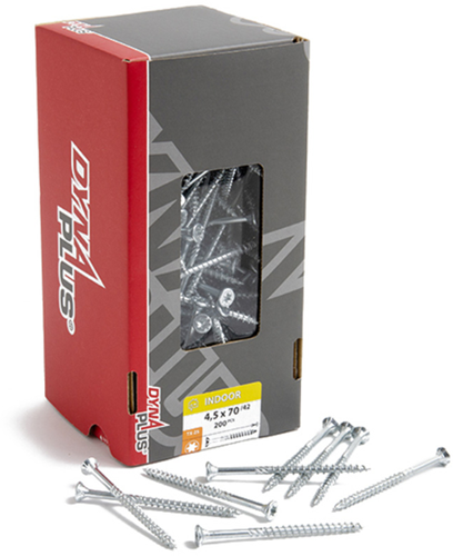 Afbeelding laden in galerijviewer, Dynaplus unischroef spaanplaatschroef verzinkt platkop deeldraad torx tx25 4.5x70 42 | 200 stuks - 0281.01.34201
