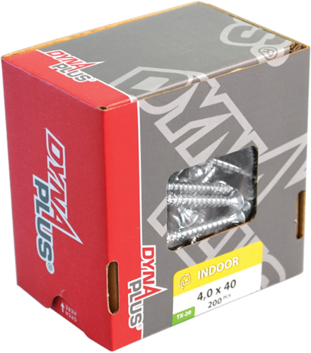 Afbeelding laden in galerijviewer, Dynaplus unischroef spaanplaatschroef verzinkt platkop voldraad torx tx20 4.0x40 | 200 stuks - 0281.01.25601
